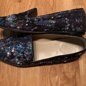 black sequin sz 8 JCrew loafers